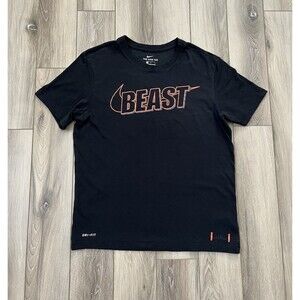 Nike Dri-Fit Short Sleeve Tee Men’s Medium “Beast” Football Black  Cotton Blend